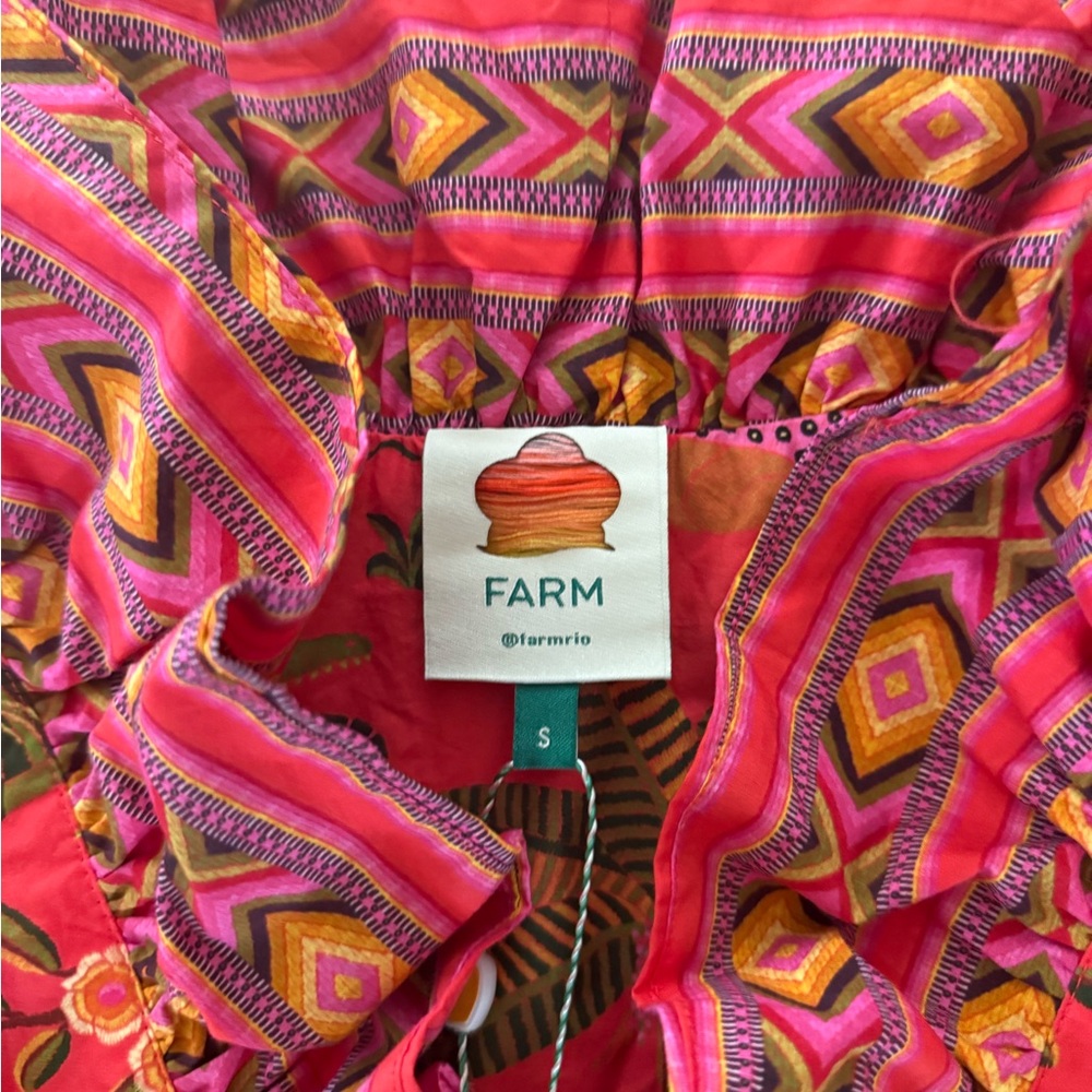 Farm Rio Floral Red Maxi Wrap Dress Small - Picture 6 of 12